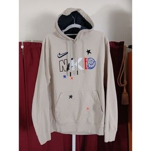 Nike Beige Hoodie with Graphic Accents
